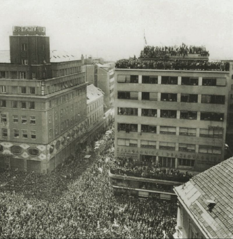 Zagreb, 11. svibnja 1945. godine. Miting oslobođenja grada i zemlje B